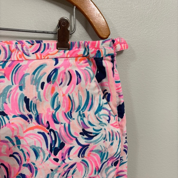 Lilly Pulitzer scalloped Shorts blue pink size 12 - Picture 3 of 8